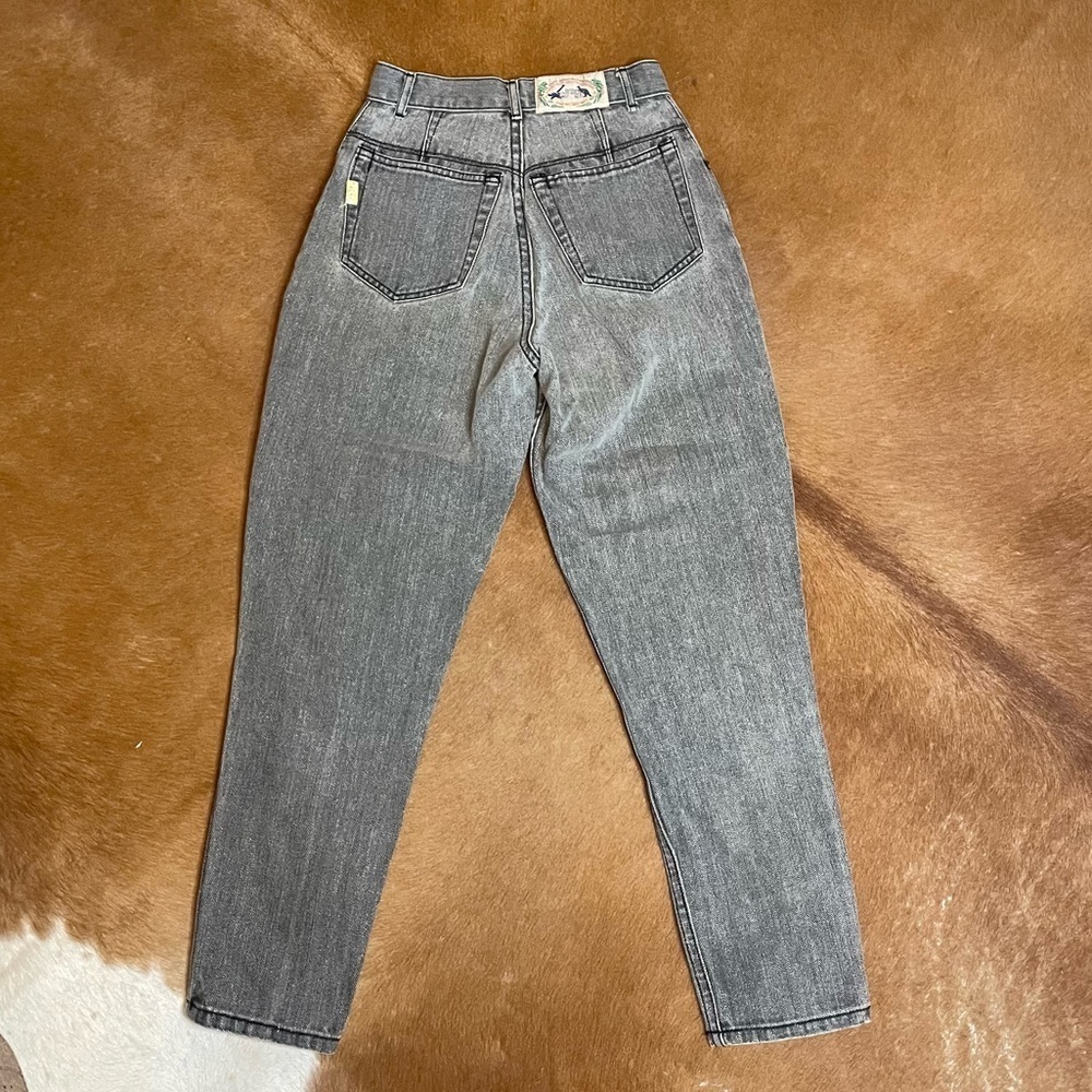 Vintage 70s 80s grey chevron denim jeans Label Jag Super cool mom jeans style 23